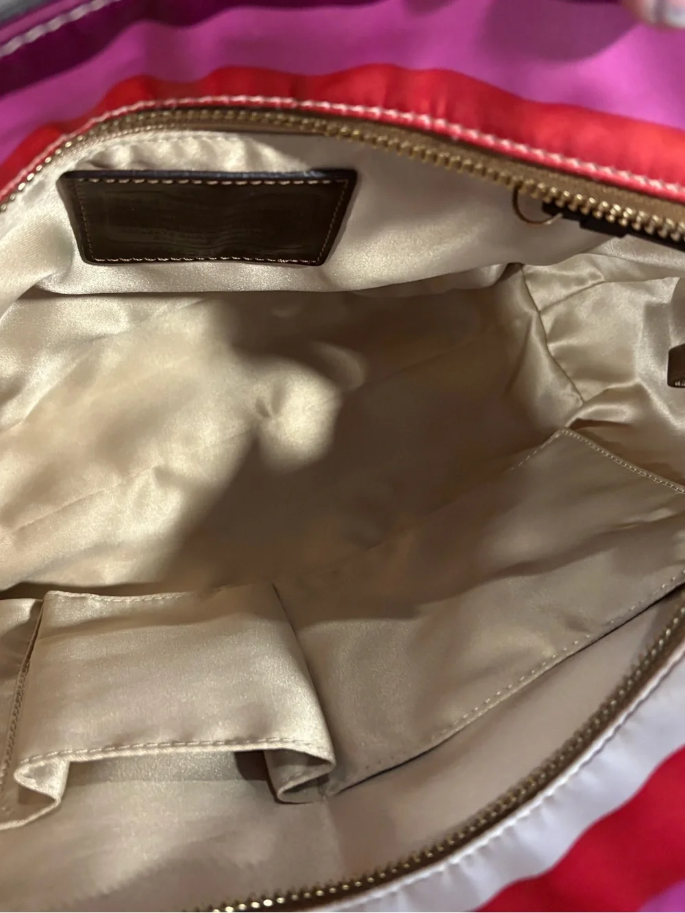 Coach Legacy Striped Sateen Tote